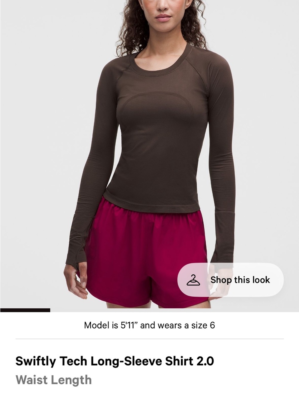 NWOT Lululemon Swiftly Tech Long-Sleeve Shirt 2.0 Waist Length - Picture 6 of 8